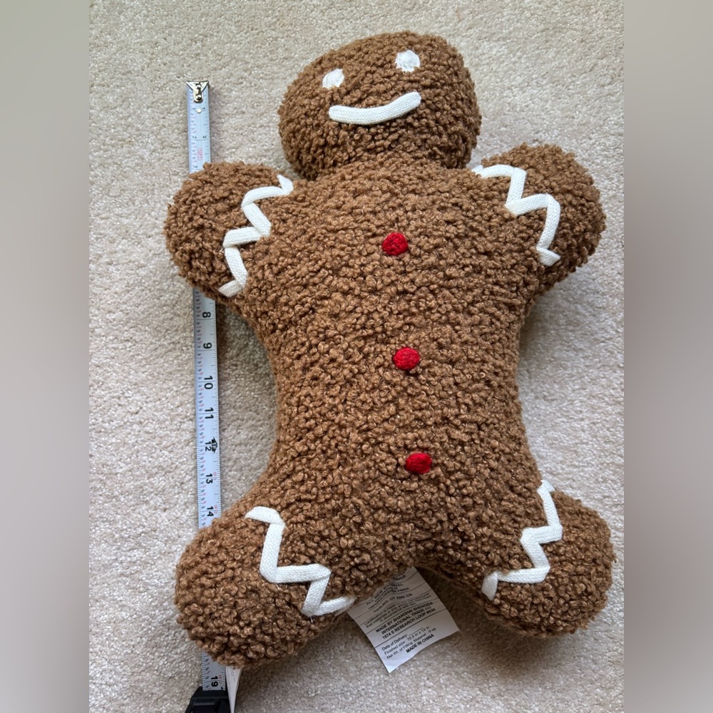 Pottery Barn Mr. Spice Gingerbread Shaped Pillow - Picture 3 of 6